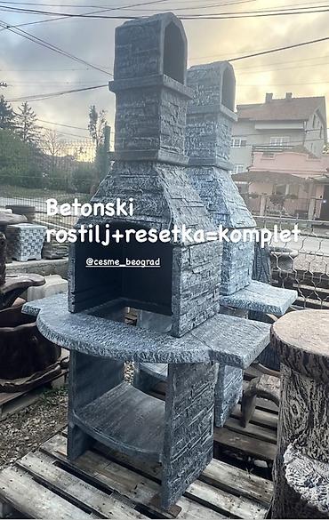 trampoline 366 cm: Betonski roštilj sa dimnjakom – komplet sa rešetkom - Materijal — 1