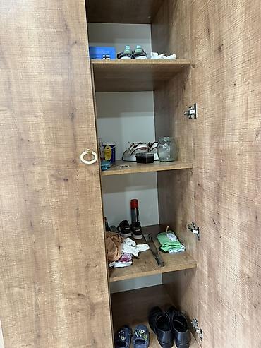 Mebel: İşlənmiş, 2 qapılı, Siyirməli, Qəhvəyi, Taxta, Açılan, Düz dolab — 3