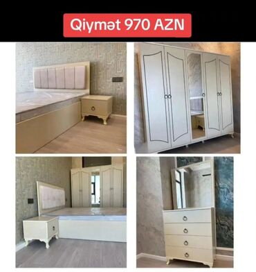 Yataq otağı dəstləri: 2 təknəfərlik çarpayı, Dolab, Tumba, 2 tumba, Azərbaycan, Yeni — 24