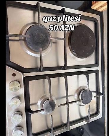 Qaz plitəsi – 50 AZN - 4 ocaqlı qaz plitəsi - Paslanmayan polad səth