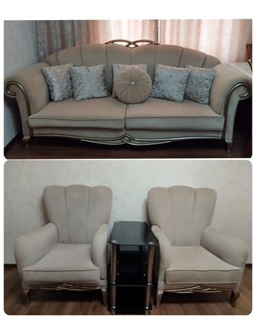 kreditle divan kreslo: Б/у, Классический диван, 2 кресла