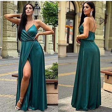 endless love: Elegantna duga večernja haljina u smaragdno zelenoj boji. - Kroj — 1