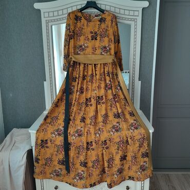 вечерние платья цвета марсала: Вечернее платье, Длинная модель, Креп, С рукавами, XL (EU 42)
