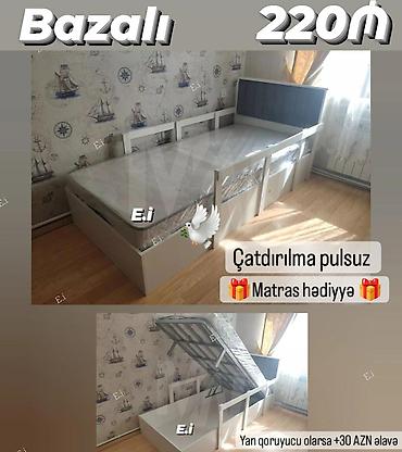 Ev üçün mebel: Yeni, Təknəfərlik çarpayı, Bazalı, Matras ilə — 1