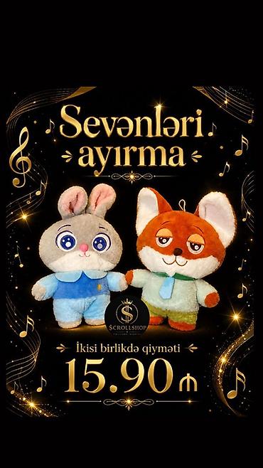 tulku yumşaq oyuncaqlar: Cüt plyuş oyuncaqlar – dovşan və tülkü( ZOOTOPİA) - Yumşaq, toxunuşa — 1