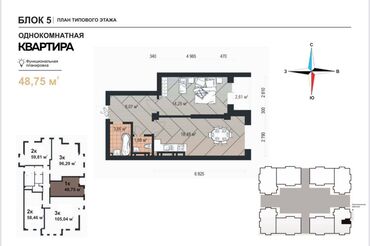 Продажа участков: 2 комнаты, 50 м², Элитка, 2 этаж, ПСО (под самоотделку)