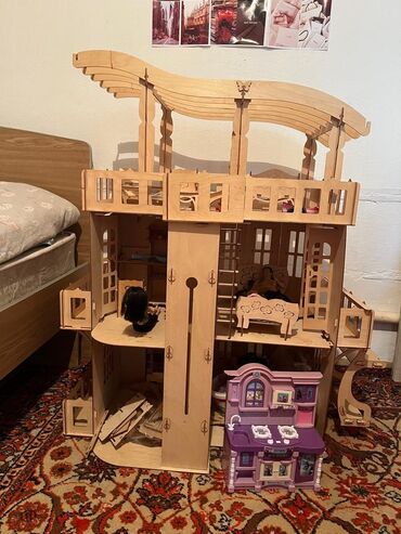 кроссовки асикс: Большой деревянный кукольный дом - Материал: фанера/дерево, лазерная