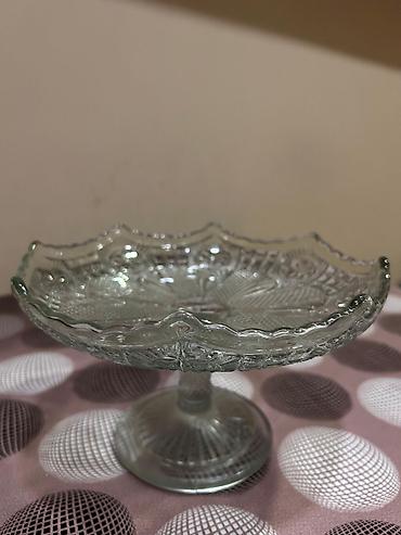 Другое: Vintage şüşə meyvə qabı (SSSR dövrü, ayaqlı) — 3