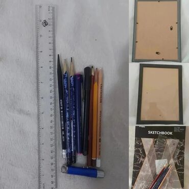 набор художник: 💥 Канцелярия 💥 За ВСЁ 300 с. 🌸 Скетчбук 25×35 см. 15л. 🌸 Карандаши
