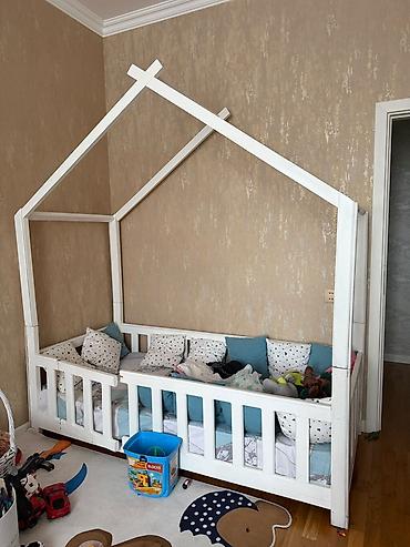 Mebel: Uşaq otağı üçün mebel dəsti - Ev formalı uşaq çarpayısı: Ağ rəng — 1