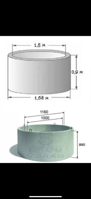 Бетонные работы: Размеры по ГОСТ
кольца
Продажа
Размеры 1.20 1.70