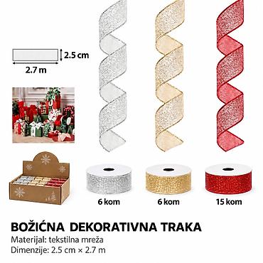 KMT Božićna ukrasna traka od fine mreže 2901489 Dekorativna božićna