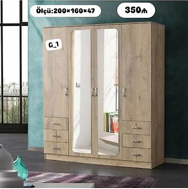 refli: Yeni, 4 qapılı, Güzgülü, Bej, Açılan, Düz dolab — 1