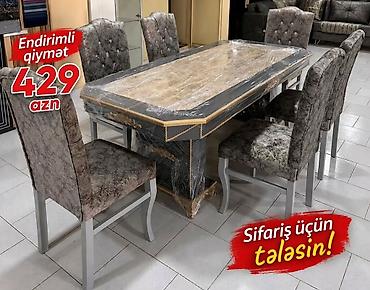 tək stul: - Yemək otağı üçün masa və stul dəsti - Dəst: 1 ədəd iri düzbucaqlı — 1