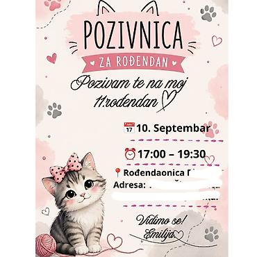 crvene haljine svecane: Personalizovane pozivnice za dečije rođendane - Dizajn po meri — 3