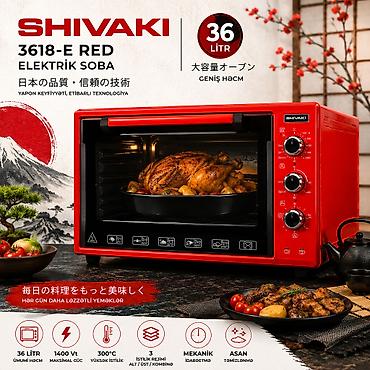 Электрические плиты: №: 5304 Məhsulun adı: Masaüstü elektrik soba Shivaki 3618-E Red, 36 l — 1