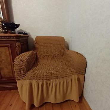 divan ustu ortukler: Divan və kreslo üçün elastik üzlük dəsti - Rəng: karamell/kofe çaları — 1
