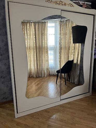 asilqan 65 azn: Ağ rəngli sürgülü qapılı şkaf-garderob - Korpus: möhkəm MDF/laminat — 1