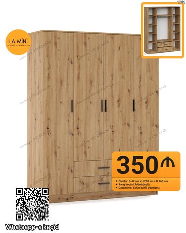 двухъярусные кровати со шкафом: Açılan, 4 qapılı Düz dolab, Qarderob, paltar dolabı