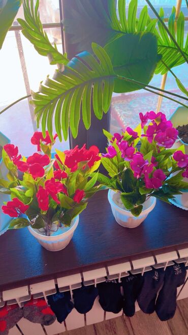 Декоративные цветы: Искусственные горшечные цветы - Яркие декоративные композиции в белых — 8