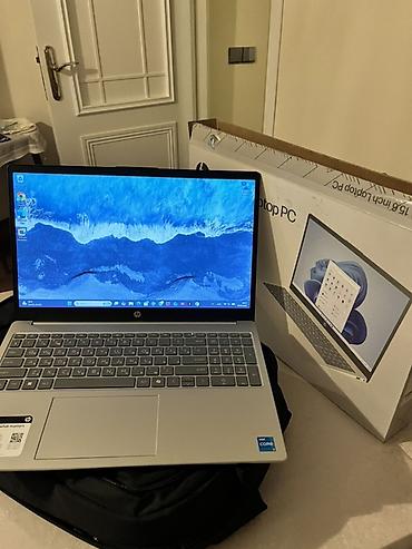 gtx 1650 notebook: HP 15.6" noutbuk + bel çantası - Model: HP Laptop 15 (gümüş rəng, tam — 1