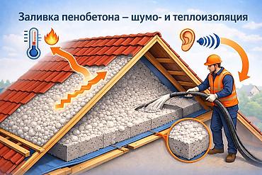 заливка крышы: Заливка пенобетона: тепло- и шумоизоляция крыш и перекрытий Описание — 2