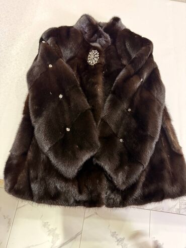 кожаные балетки: Шуба, Норка, Короткая модель, 2XL (EU 44)
