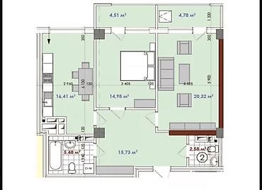 Продажа квартир: 2 комнаты, 85 м², Асанбай мкр Элитка, 8 этаж, Евроремонт — 14