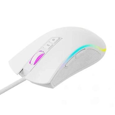 dvi kabel: Gejming miš – žičani, beli, sa RGB osvetljenjem - Ergonomski — 3