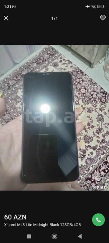 ipad 8: Xiaomi Mi 8 Lite, 128 GB, rəng - Qara, 
 Barmaq izi, İki sim kartlı