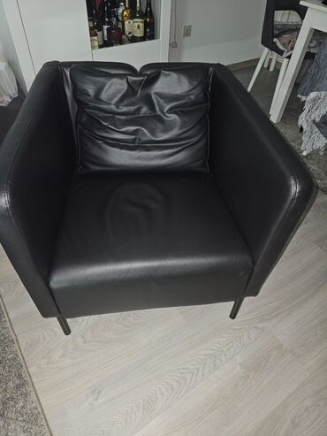 Armchairs: Eco-leather, color - Black, New