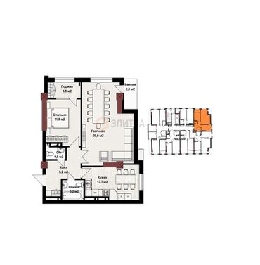 Продажа домов: 🏢 Продается 2-комнатная квартира в ЖК "Vesta Tower" 🏙️ 📐 Площадь: 74.3