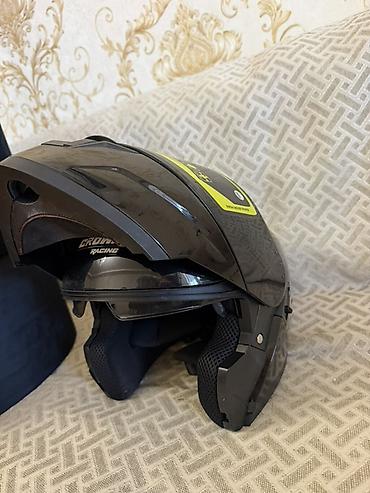 moto şalvar: CROWN Racing moto dəbilqə – modular (çənə hissəsi qalxan) model — 2