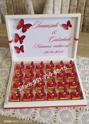 Xonça: Heri sokolad xoncasi;Heri,nisan,elcilik,toy,xina,ad gunu,xestexana — 2