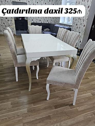 Qonaq otağı üçün, İşlənmiş, Kvadrat masa, 6 stul