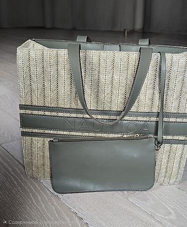 macbook canta: Nautica böyük tote çantası - Material: toxunma saman effekti olan — 2