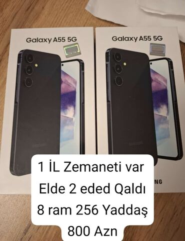 Samsung: Samsung Galaxy A55, 256 GB, rəng - Qara, Zəmanət, Barmaq izi, Face ID