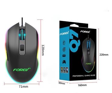Компьютерные мышки: Игровые мышки Forev Q7, с RGB подсветкой, новые, есть 45 шт