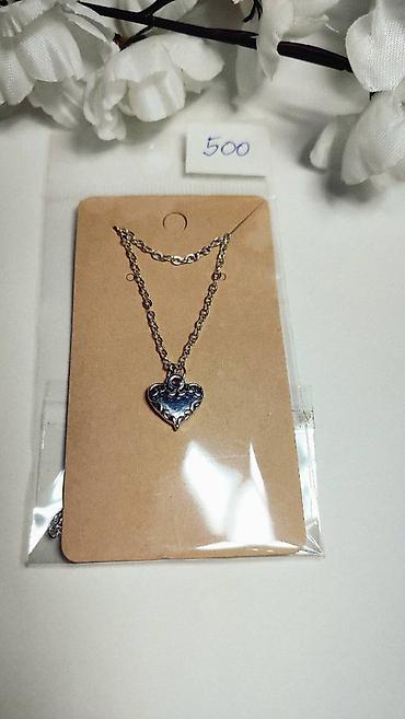 stitch torbica: Dvoslojna ogrlica sa priveskom srce - Materijal: legura metala u — 1