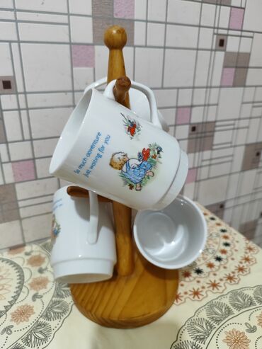 gümüş qablar: Stəkanlar, rəng - Ağ, 4 ədədli dəst, 200 ml