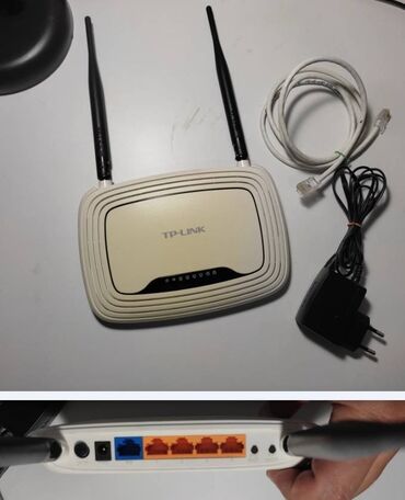 б у модем: WiFi роутер TP-Link TL-WR841N v.10, 2 антенны, 4 порта LAN, 1 WAN