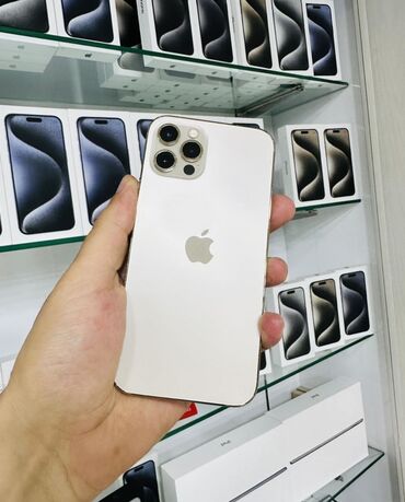 Apple iPhone: IPhone 12 Pro, Б/у, 128 ГБ, Белый, Защитное стекло, Чехол, Кабель, 85 %