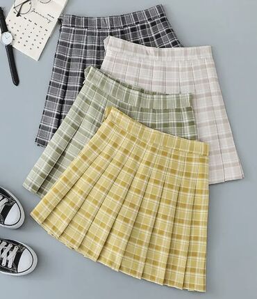 блузка и юбка: Юбка, Модель юбки: Теннисная, Мини, Высокая талия