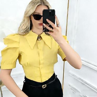 blondi: Elegantna ženska košulja sa kratkim rukavima i puf detaljima 2200 din — 5