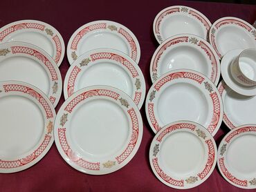 Стаканы: Чешский набор "Богемия" (половина сервиза): тарелки плоские D 24 см. 6