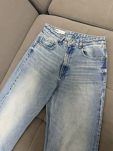 Джинсы, Прямые, Zara, Высокая талия, Вареные, M at lalafo.kg Джинсы, Прямые, Zara, Высокая талия, Вареные, M