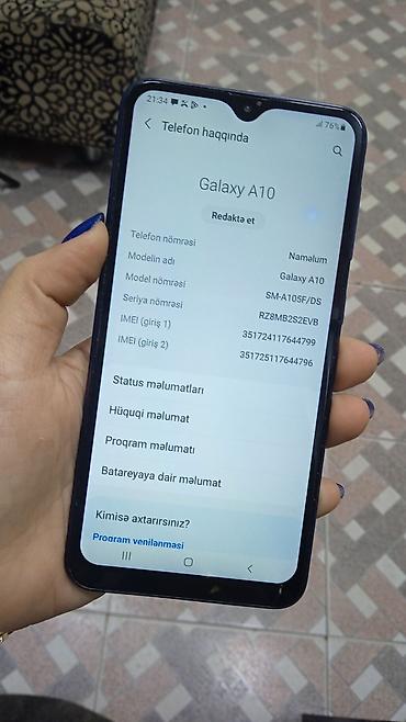 dt7 pro max: Samsung Galaxy A10, 32 GB, rəng - Göy, İki sim kartlı — 1