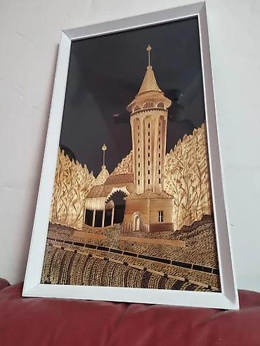 beograd ukrasi za novu godinu: VELIKA SLIKA OD SLAME PALIĆ 33X58CM | Velika uramljena slika od — 3