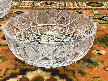 Konfet qabları: Kəsimli şüşə/kristal qab dəsti - 3 ədəd dekorativ şüşə/kristal qab - — 7