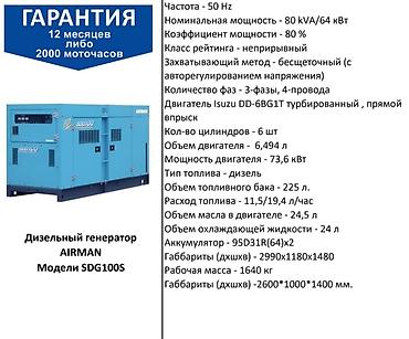 e6 3: Дизельный генератор AIRMAN SDG100S Основные характеристики: - — 1